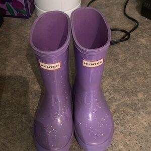 Hunter Kids Sparkly Purple Boots